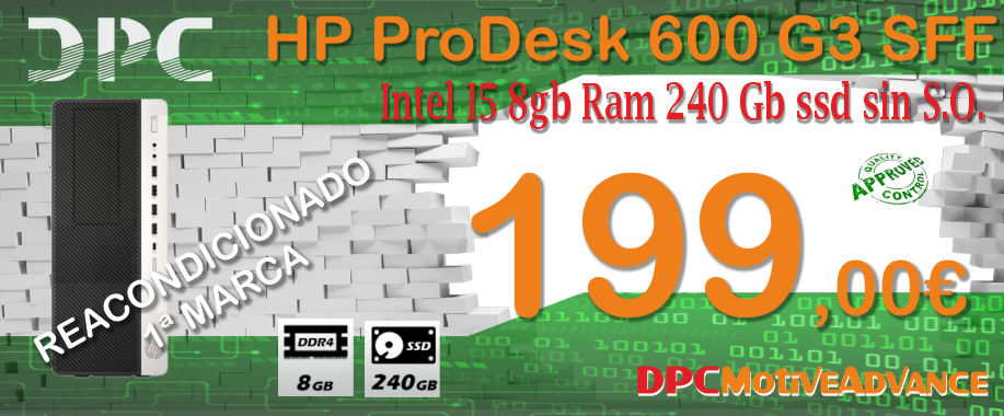 HP Prodesk 600 G1 Sff, Intel Core i7, Ram 8Gb, Disco 240 Ssd